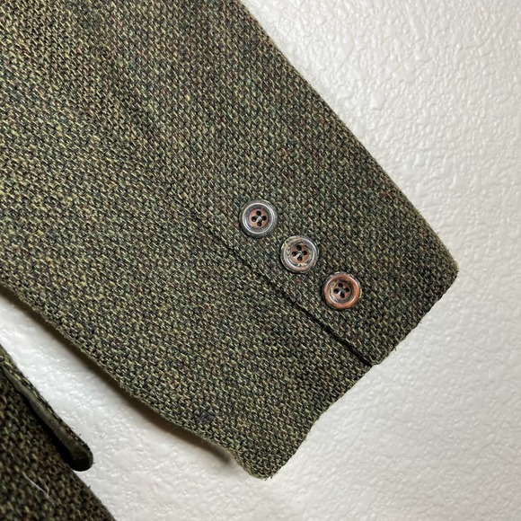 Vintage Mikko Jacket Tweed Velvet Trim Wool Green Women’s Size 42 - Picture 10 of 14